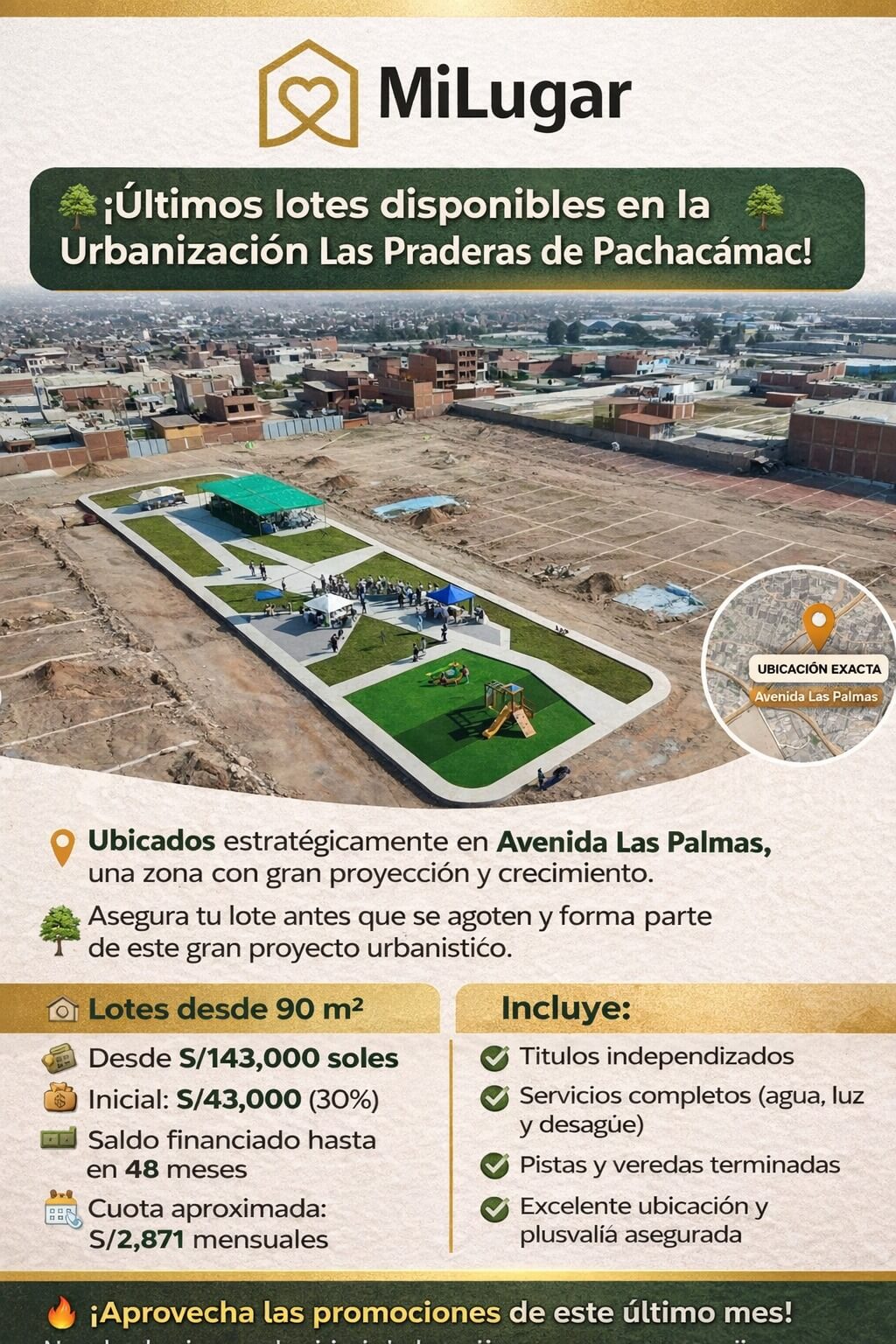 Plano departamento LOTES EN PROYECTOS INMOBILIARIOS PACHACÁMAC